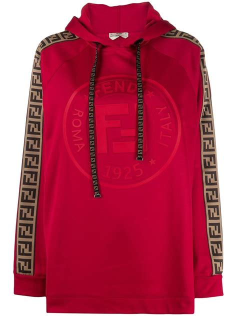 fendi red hoodie|fendi hoodie size large.